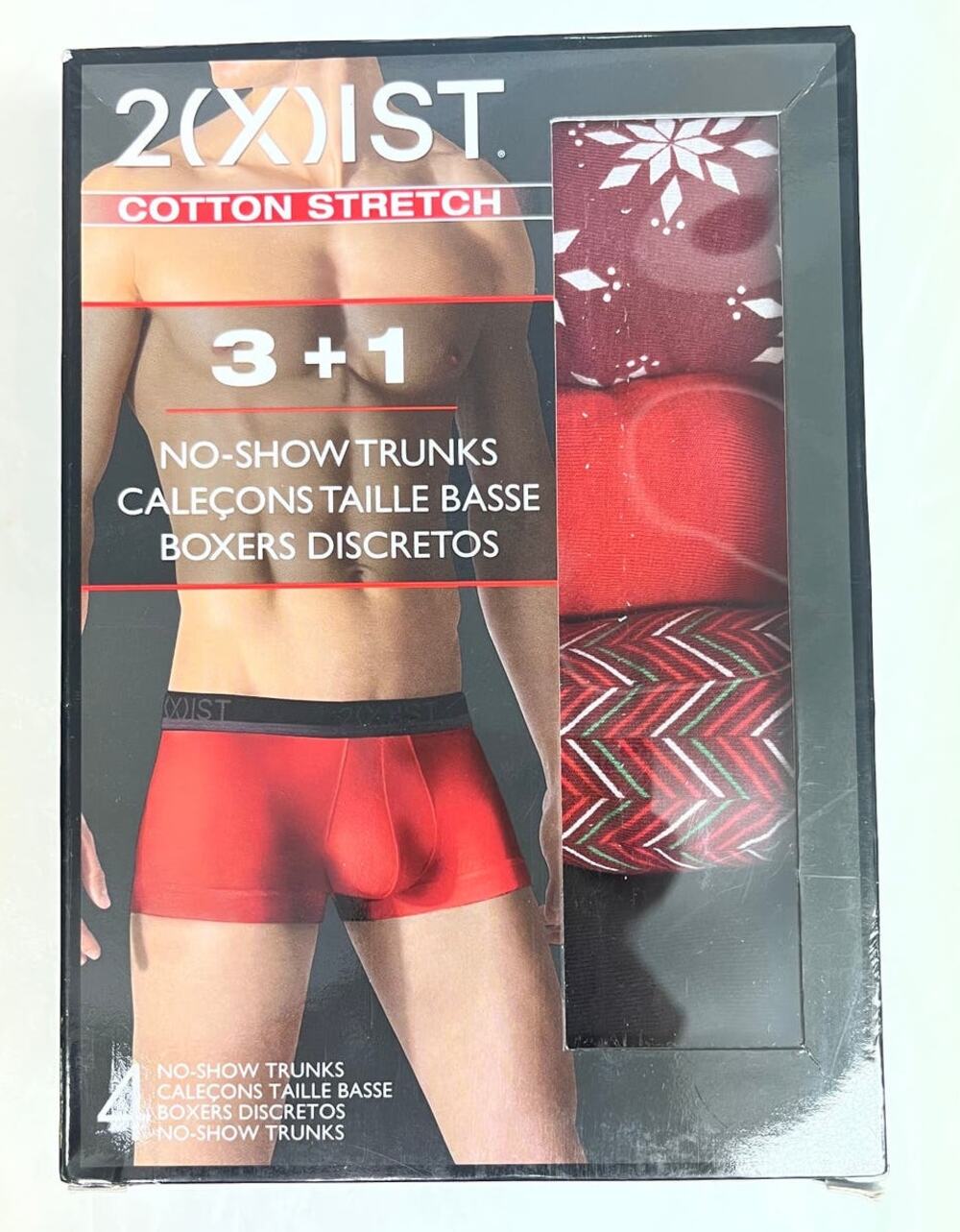 2xist Cotton Stretch 3+1 Pack - Size S - 28-30 - 4 No-Show Briefs Multicolor -